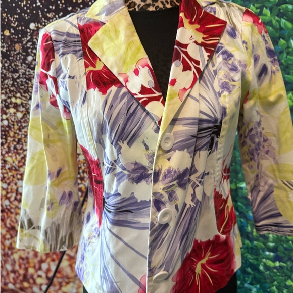 Floral Women's Blazer p28 - Picture 3 of 4